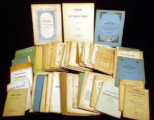 80v Archive Antique Italian History Political Pamphlets 1840s 1850s Cavour Garibaldi Pius IX Risorgimento Unification Engraved Military Map #35559