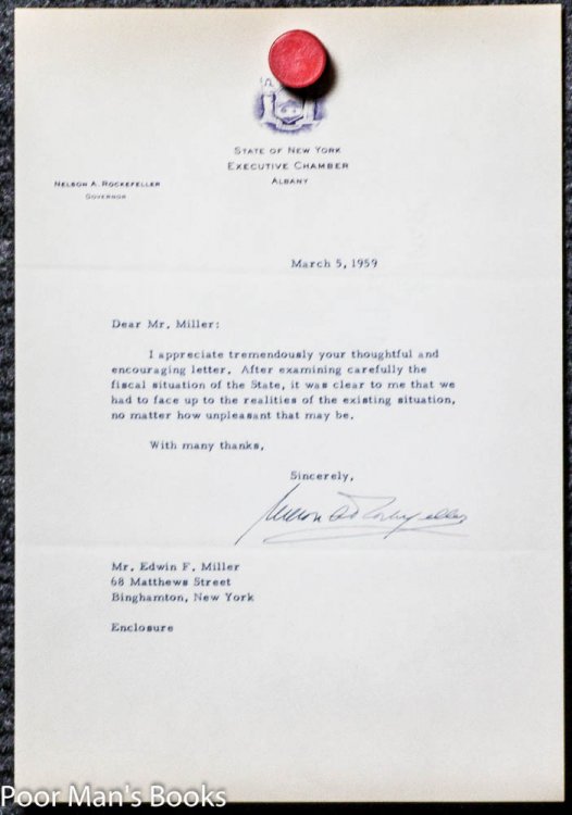 Nelson Rockefeller Signature Tls