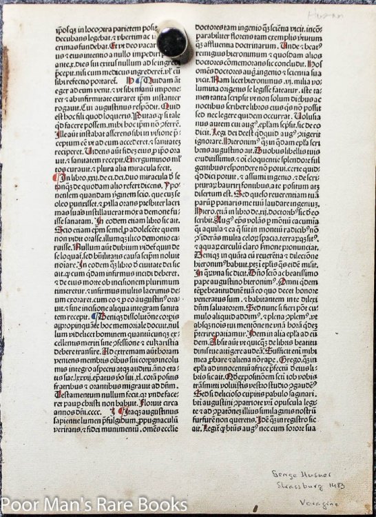 INCUNABULA LEAF FROM DIE VIERUNDZWANZIG ALTEN ODER DER GOLDENE THRON