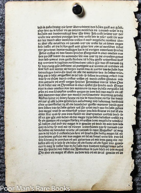 INCUNABULA LEAF FROM DIE VIERUNDZWANZIG ALTEN ODER DER GOLDENE THRON