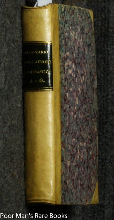 DIZIONARIO STORICO DEGLI AUTORI ECCLESIASTICI [A-G 2 VOLS ONLY]