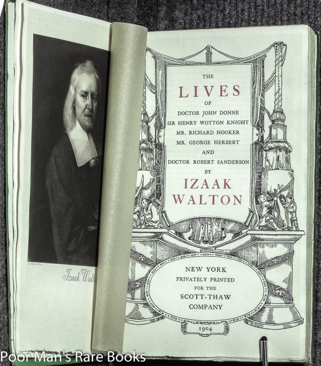 THE LIVES OF DOCTOR JOHN DONNE SIR HENRY WOTTON KNIGHT MR. RICHARD HOOKER MR. GEORGE HERBERT AND DOCTOR ROBERT SANDERSON [LTD 44/210]