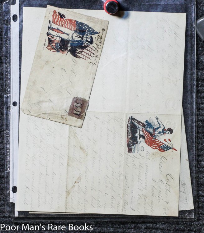CIVIL WAR 3 UNION SOLDIER'S LETTERS 1862-1864 PATRIOTIC STATIONARY