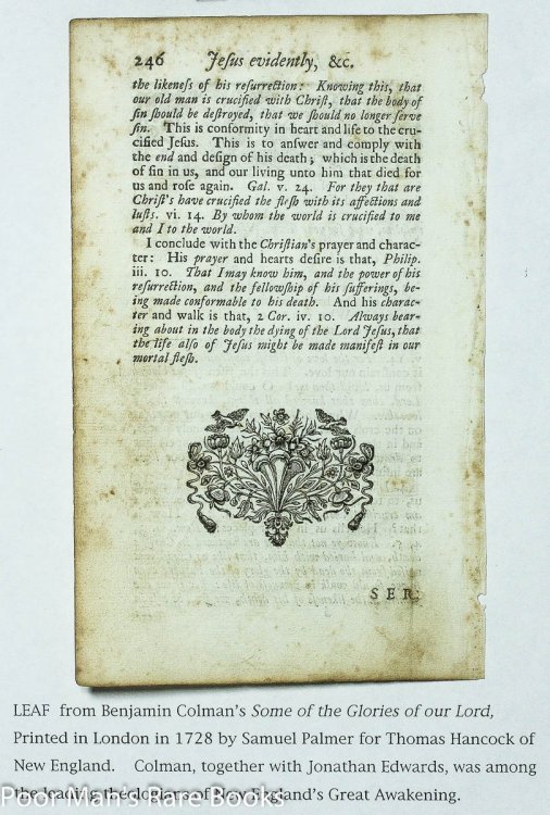 Leaf From Some Of The Glories Of Our Lord And Saviour Jesus Christ 1728 Sermon P245-6