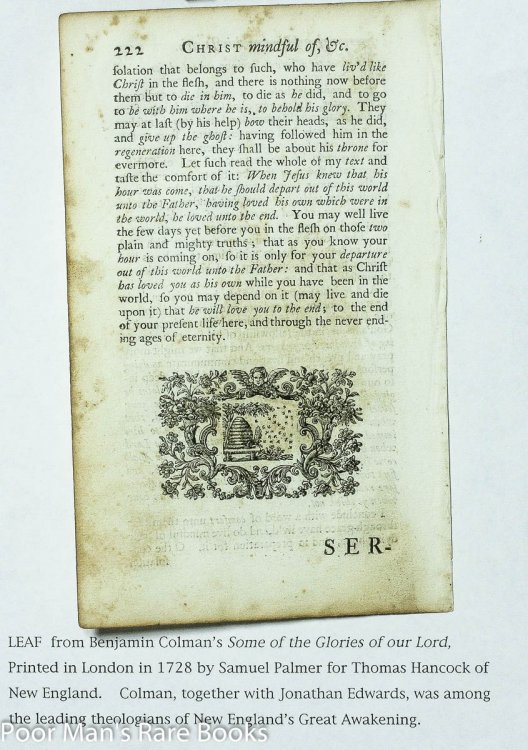 Leaf From Some Of The Glories Of Our Lord And Saviour Jesus Christ 1728 Sermon P221-2