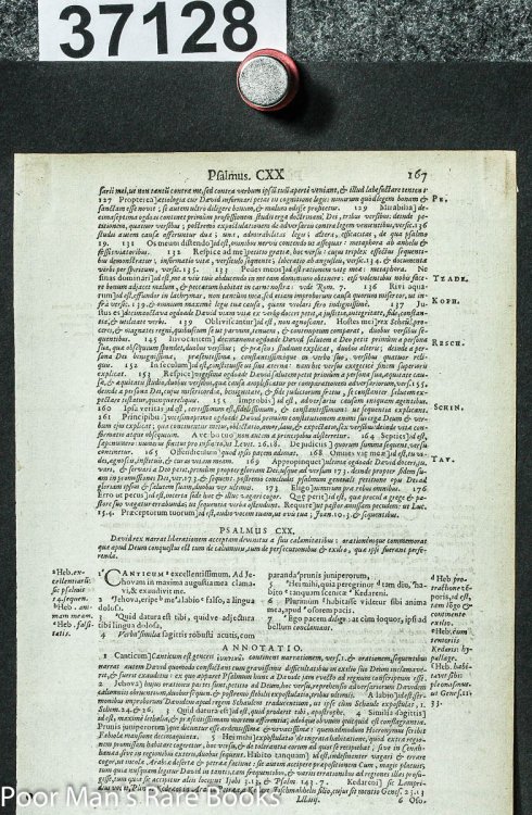 Single Leaf From Biblia Sacra- First Edition Of The First Latin Bible To Be Printed In England. 1580