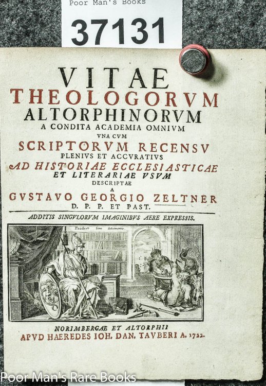 Single Leaf From Vitae Theologorum Altorphinorum 1722