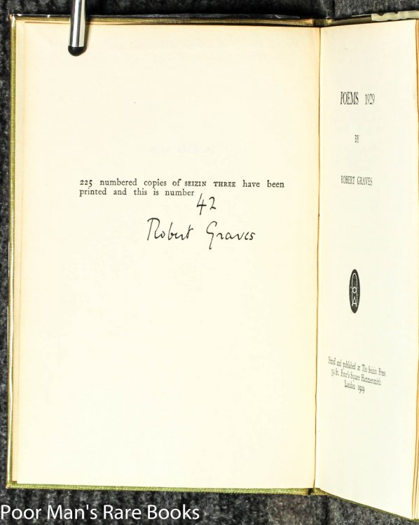 Poems 1929 [signed #42 Of 225]