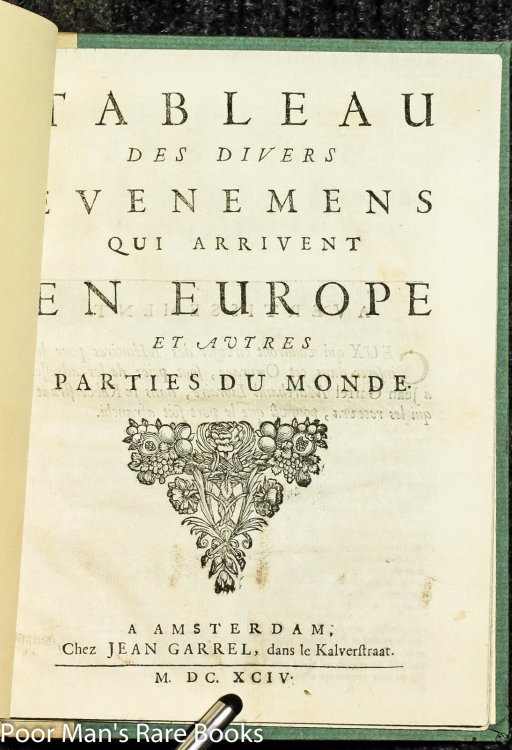 Tableau Des Divers Evenemens Qui Arrivent En Europe & Autres Parties Du Monde [newspaper 1694]