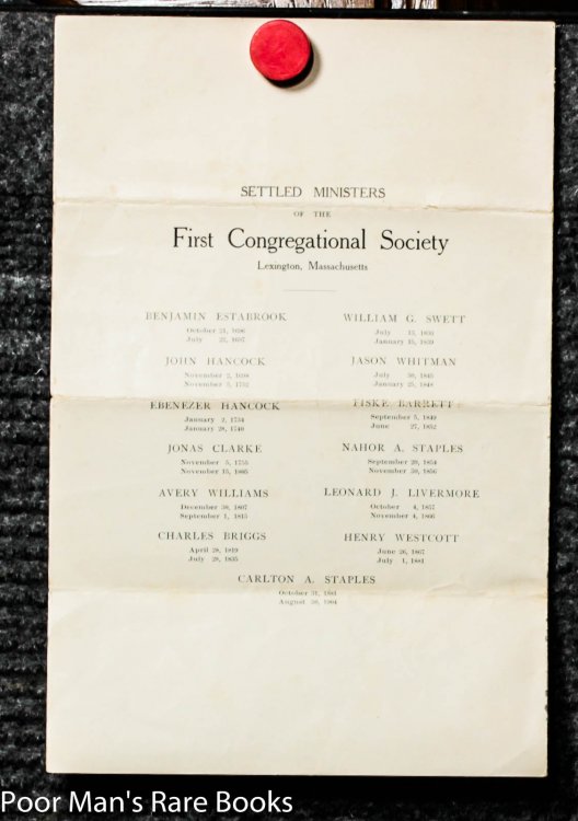 First Congrational Society Unitarian Flyer 1905. A Congregational Church A Sermon.