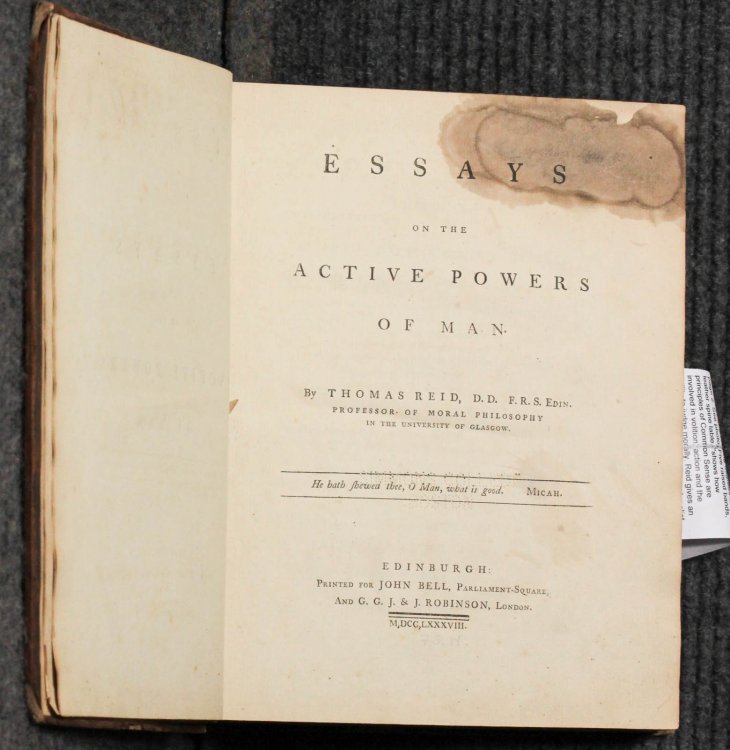 Essays On The Active Powers Of Man