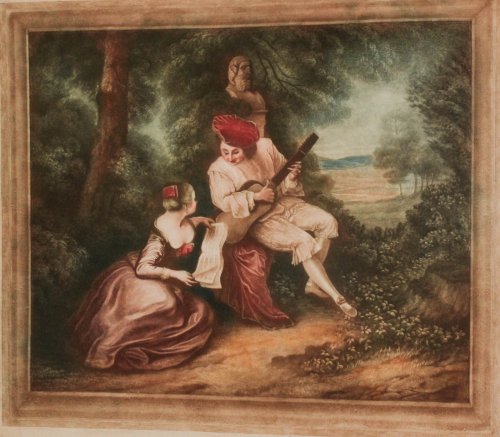 Print Of Pastoral Scene Samuel Arlent Edwards 1862-1938 Mezzotint 19 X 23