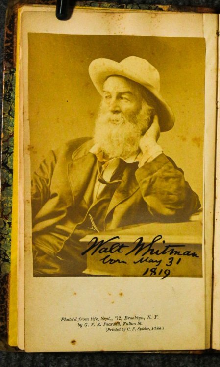 Two Rivulets. Including Democratic Vistas, Centennial Songs, And Passage To India. 1876 Signed Photo By Whitman