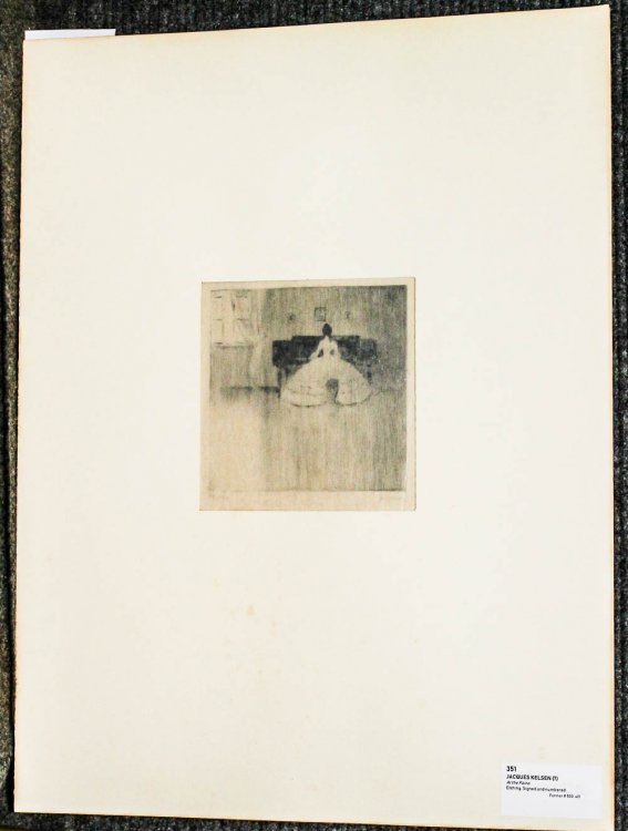 Etching AT THE PIANO Signed And Numbered In Pencil 17.5