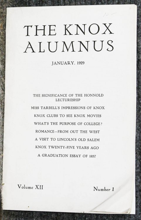 Lincolniana The Knox Alumnus January 1929 [lincoln Related]