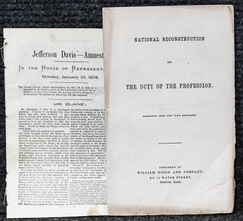 Jefferson Davis---amnesty And National Lincolniana Reconstruction And The Duty Of The Profession Two Extracts