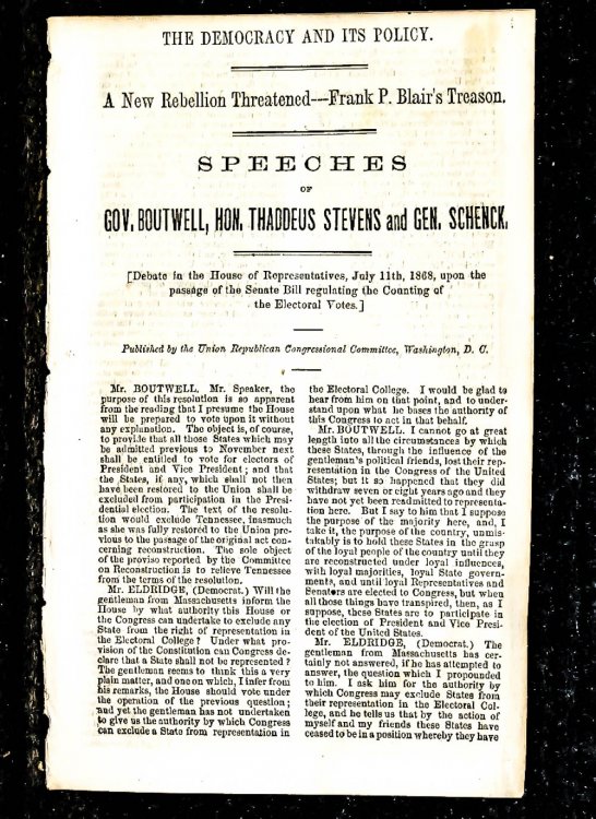 Lincolniana A New Rebellion Threatened- Frank P Blair's Treason, Speeches, Excerpt 1868