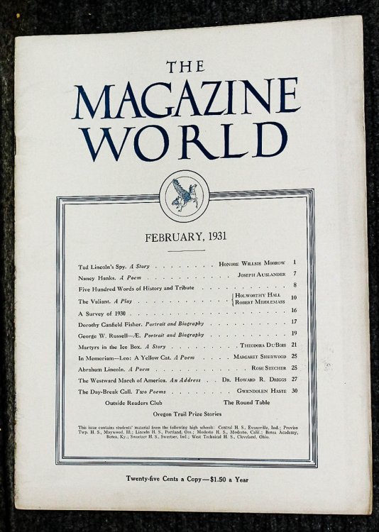 Lincolniana The Magazine World A Survey Of Current Literature, High School Students Material On Lincoln Etc Vol VI No 5