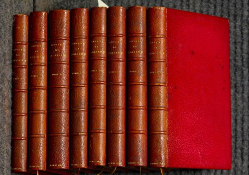 8 Vols. The Works Of Molire. 2nd Ed. 1697 Fine Red Morocco Leather Uvres De Monsieur De Molire. 30 Engraved Illustrations