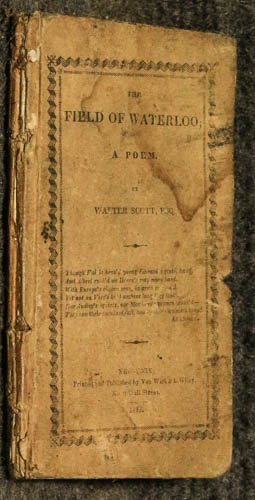 The Field Of Waterloo. A Poem [1825, Ny 1st]