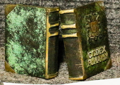 Old Colored Brass Imitation Book Actually Two Ashtrays
