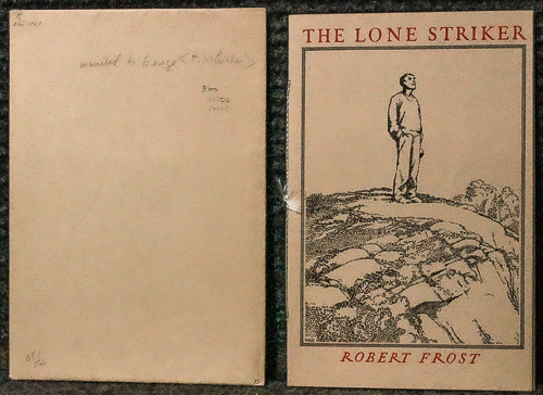 The Lone Striker. 1933 Original Envelope Dedicated And Signed Robert ( Frost)