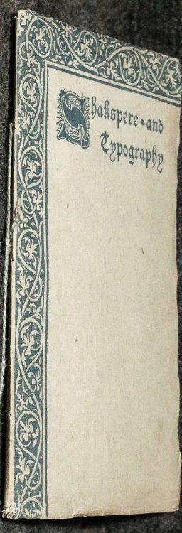 Shakespere & Typography 19th Century Reprint