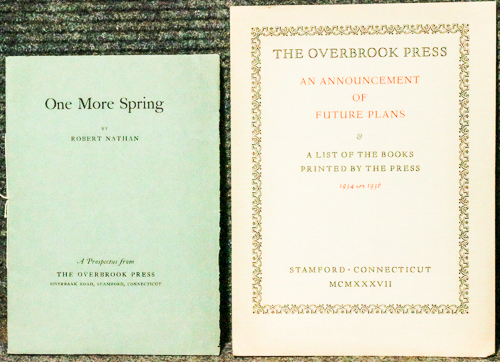 Prospectuses For Overbrook Press1934-1936
