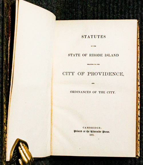 Statutes Of The State Of Rhode Island Relating To The City Of Providence