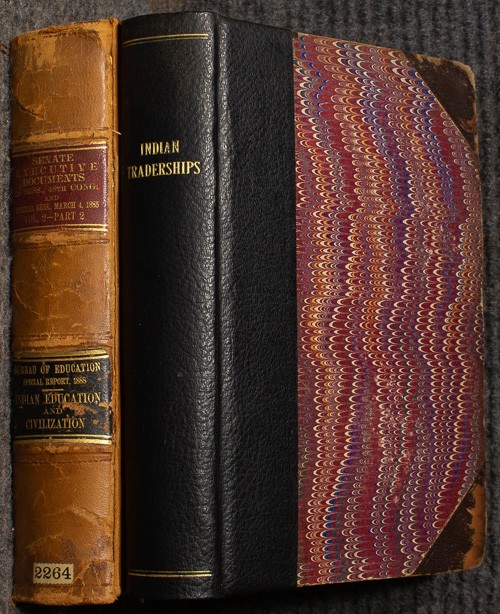 Indian Traderships. Senate Report. 3/4 Leather. (1886). * Indian Education And Civilization. Senate Report. Full Leather. (1888). 2 vols