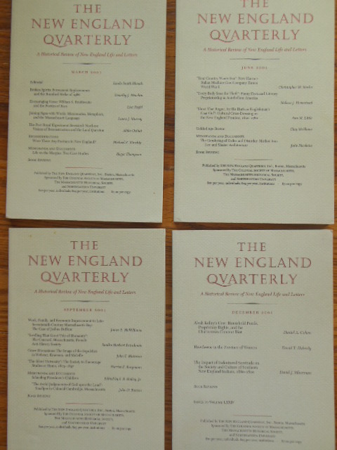 The New England Quarterly (Full Run, Four Issues)