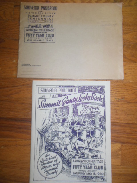 Souvenir Program Summit County Looks Back Through 100 Years (Ohio, 1940 With original envelope)
