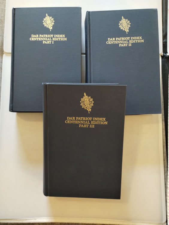 DAR PATRIOT INDEX CENTENNIAL EDITION PART I , 2 , 3