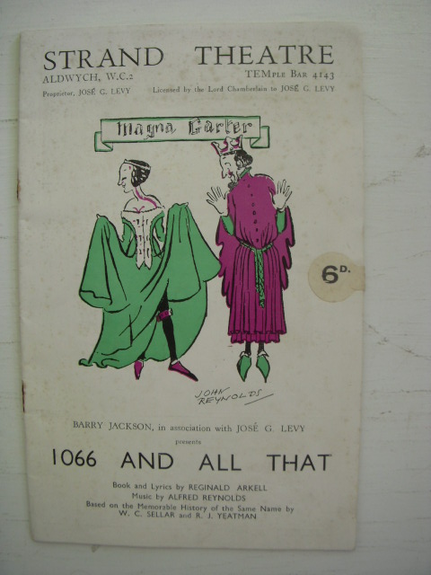 Strand Theatre The Magazine Programme; 1066 And All That