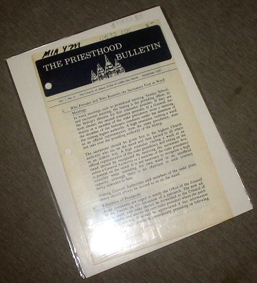 The Priesthood Bulletin Vol. 7 No. 5