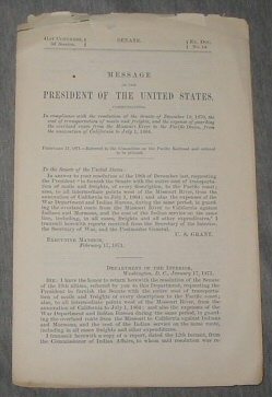 MESSAGE OF THE PRESIDENT OF THE UNITED STATES - 41st Congress, 3d Session. , Ex. Doc. , No. 44.