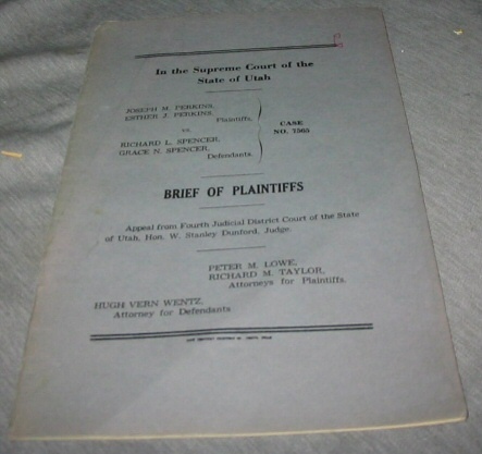 BRIEF OF PLANTIFFS In the Supreme Court of the State of Utah Case No. 7565