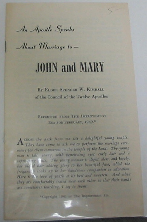 An Apostle Speaks about Marriage To- John and Mary