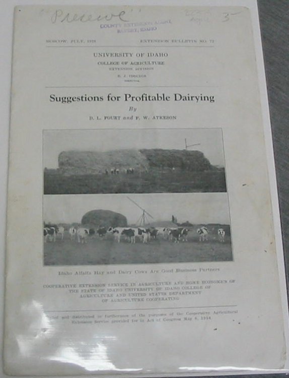 SUGGESTIONS FOR PROFITABLE DAIRYING