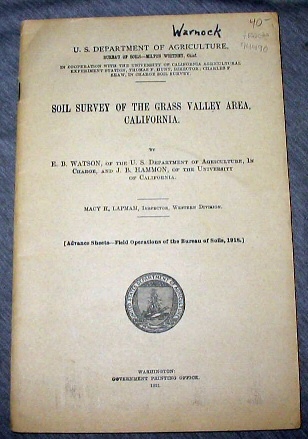 Soil Survey of the Grass Valley Area, California