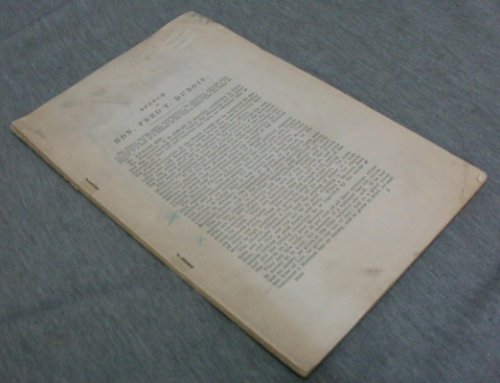 SPEECH of Hon. Fred T. Dubois