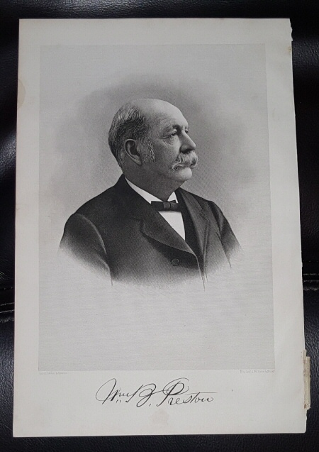 Steel Engraving - William B. Preston - Original MORMON / Utah Pioneer Steel Engraving