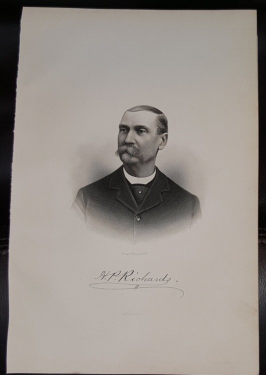 Steel Engraving - Henry P. Richards - Original MORMON / Utah Pioneer Steel Engraving