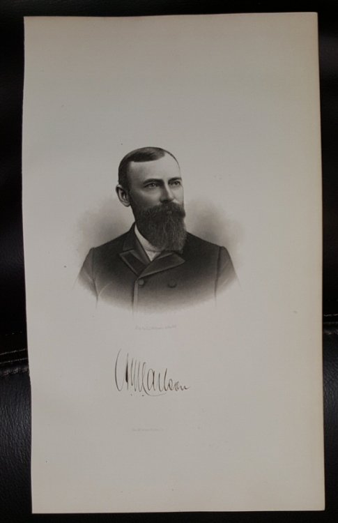 Steel Engraving - August W. Corlson - Original MORMON / Utah Pioneer Steel Engraving