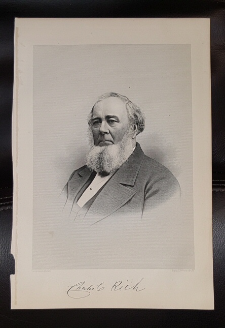 Steel Engraving - Charles C. Rich - Original MORMON / Utah Pioneer Steel Engraving