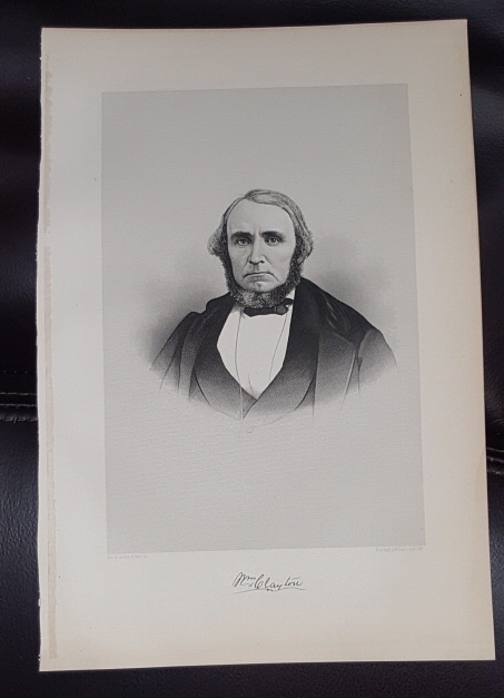 Steel Engraving - William Clayton - Original MORMON / Utah Pioneer Steel Engraving