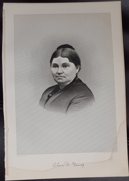Steel Engraving - Clara D. Young - Original MORMON / Utah Pioneer Steel Engraving