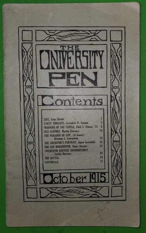 THE UNIVERSITY PEN; October 1915 (University of Utah)