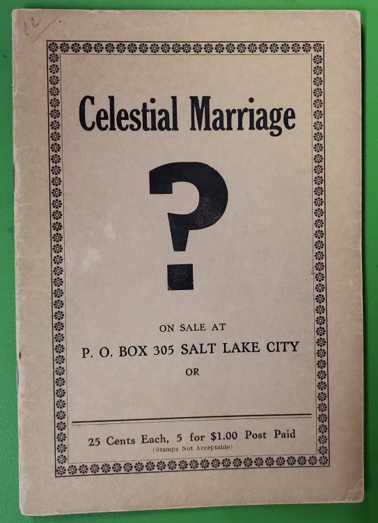Celestial Marriage; ON SALE AT P.O. Box 305 Salt Lake City [Shepard Book Co.]