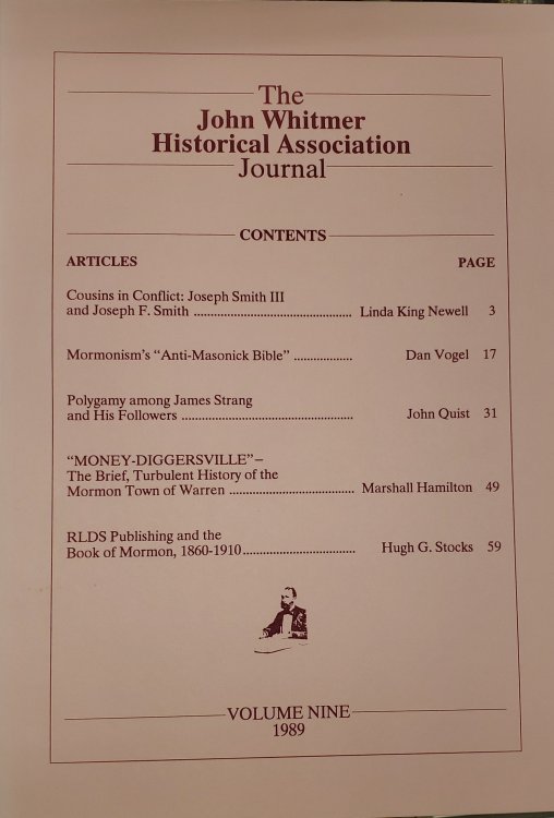 The John Whitmer Historical Association Journal, Volume 9, 1989